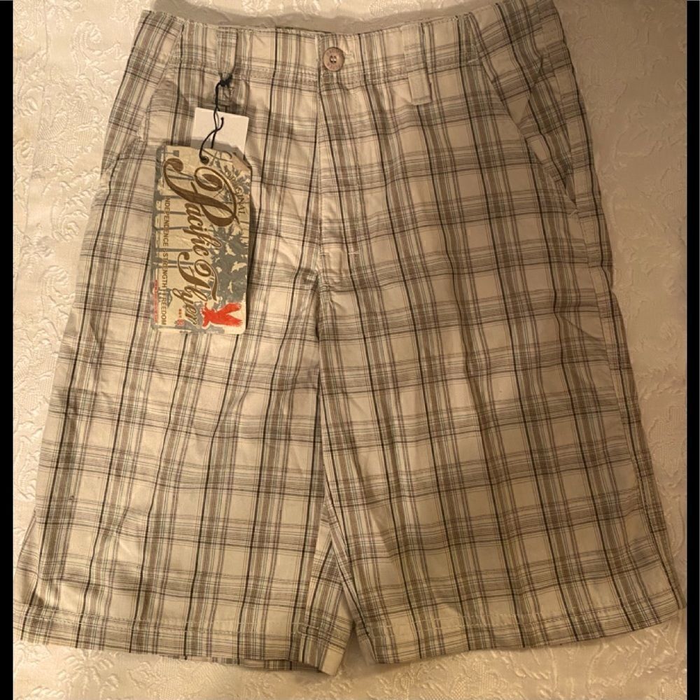 🎉 Pacific Flyer Boys Plaid Fashion Shorts Size:12